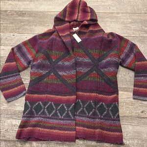 Sundance lambswool Multicolor Hooded Women's Sweater Cardigan Wrap